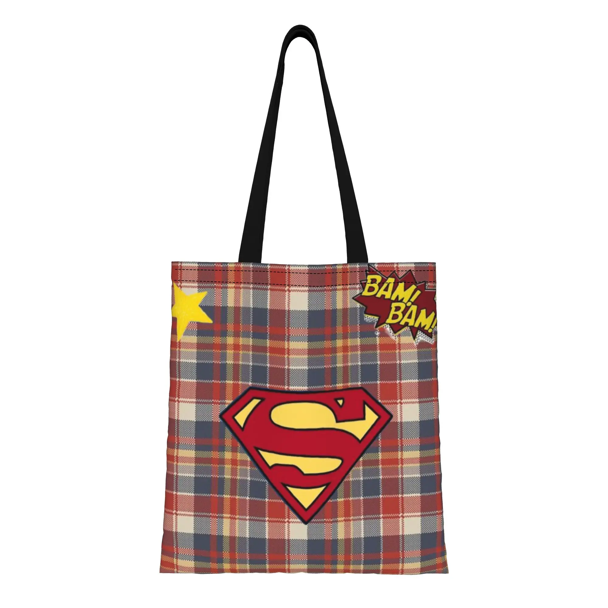 Back to school season Hero Superman Canvas Tote Bag Perfect for Shopping Women's Top-Handle Bags