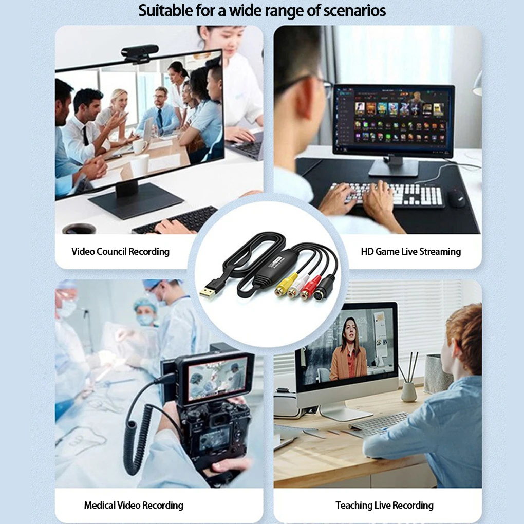 VHS إلى DVD محول بطاقة التقاط الصوت والفيديو USB Video Grabber لـ Video Grabber Vhs