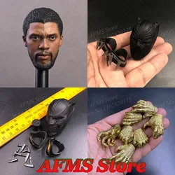 スーパーヒーローアクセサリー,ブラックパンサーヘッド,スチームフィギュア,モデル玩具,1:6男性の兵士,DIYに適合,12インチ