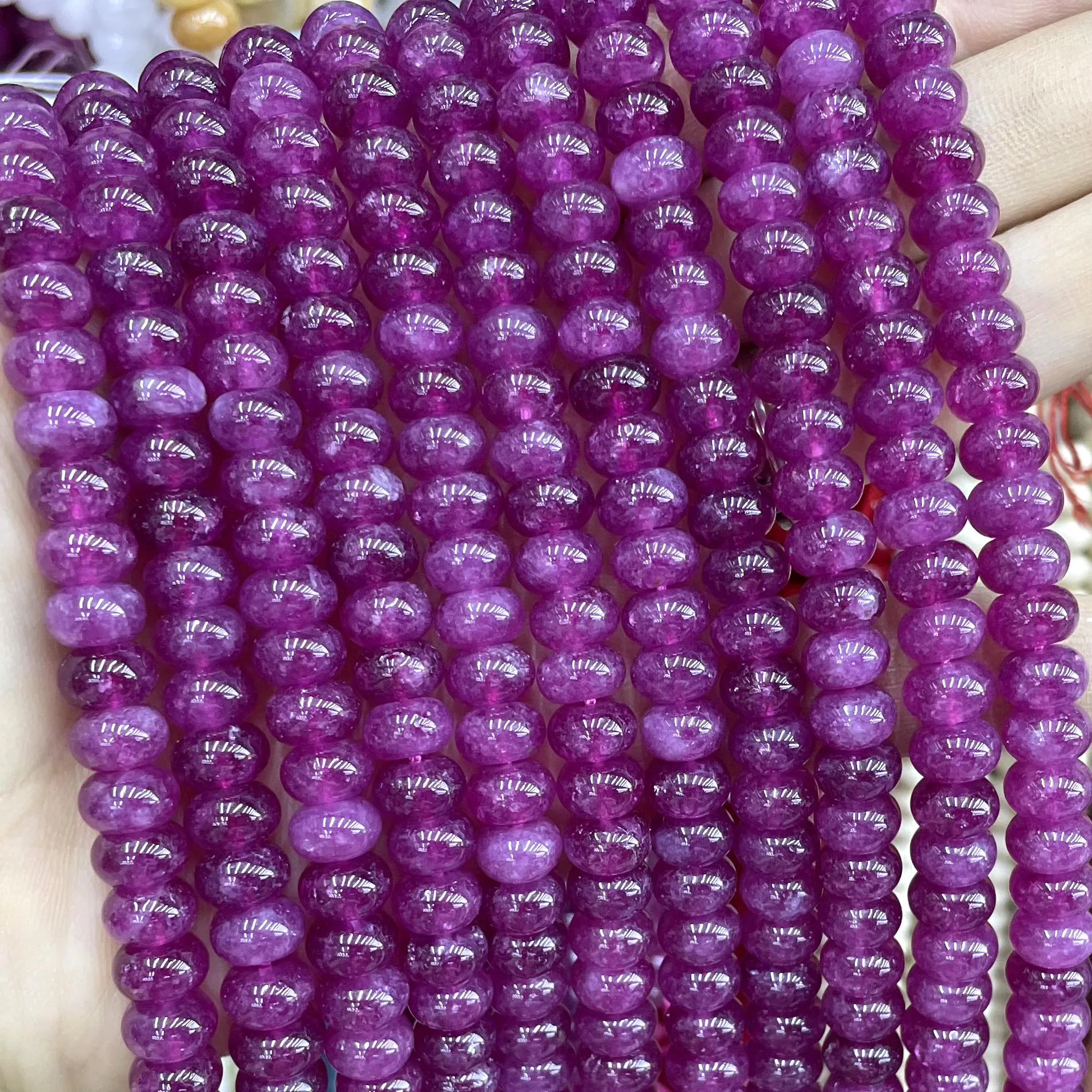 5*8mm Natuursteen Morganite Angelite Aquamarijnen Rondelle Ronde Spacer Kralen Voor Sieraden Maken DIY Armband Accessoires