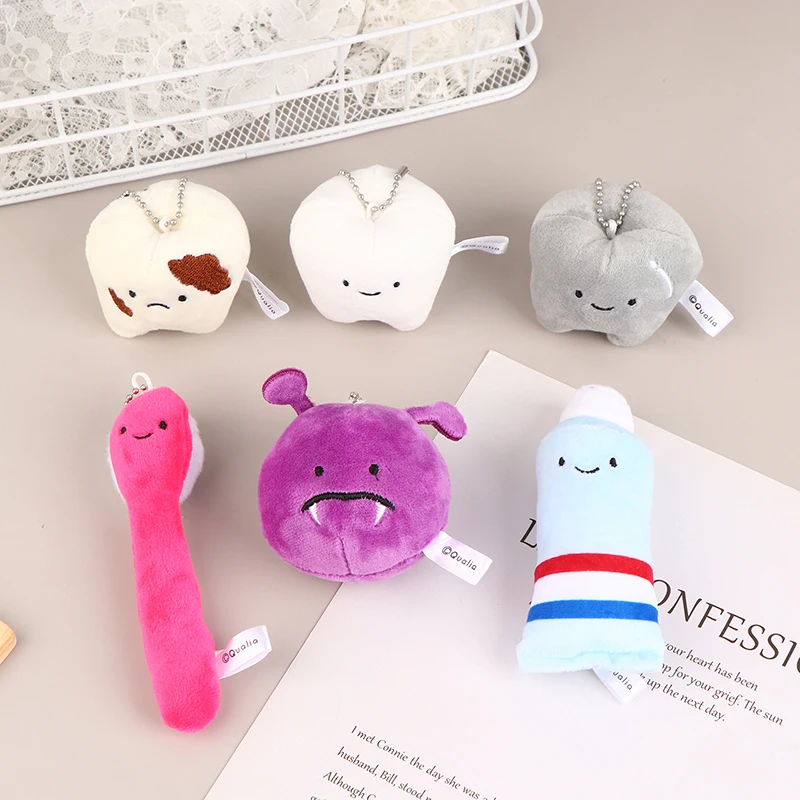 

Cute Fun Plush Doll Toy Cartoon Stuffed Tooth Toothpaste Toothbrush Dolls Keychain Bag Pendant For Kids Gifts