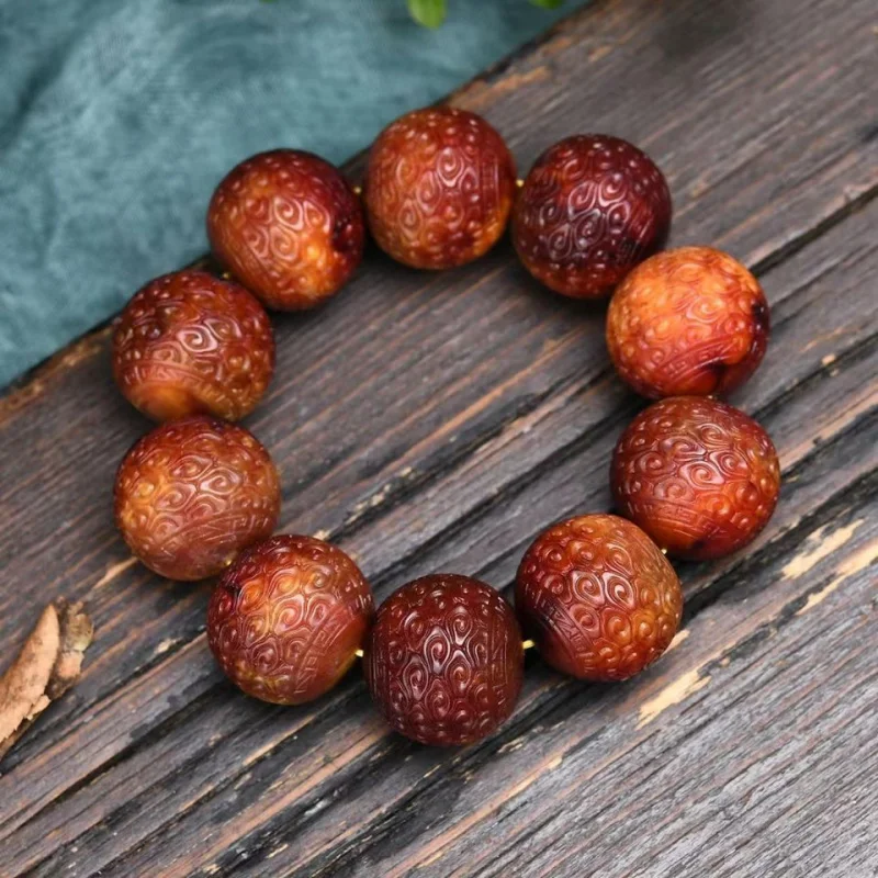 Bead Bracelet!Men's model for handling, long-lasting fragrance, Zhan Guo Red, genuine natural ambergris