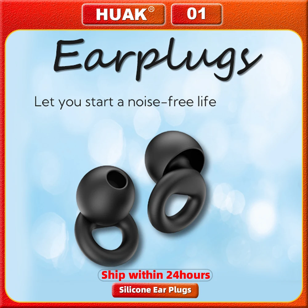 HUAK Silicone Earplugs for Swimming Sleep Noise Cancel Noise Reduction-Soundproof Reduce Disturbances -Quality loop Earplugs