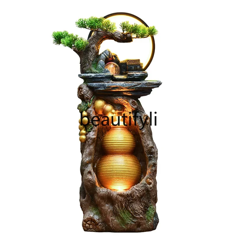 

X188 Desktop lucky gourd feng shui ball flowing water fountain ornament circulating water living room