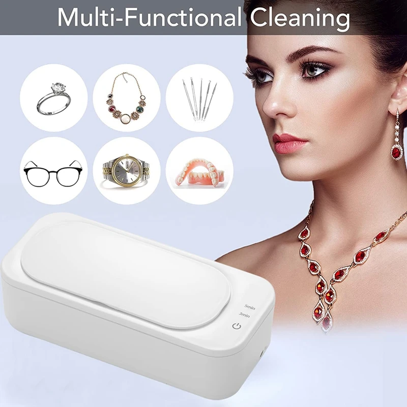 Ultrasonic Jewelry Cleaner, Ultrasonic Cleaner, 47Khz Ultrasonic Cleaner For Jewelry, Watches, Eyeglasses EU Plug Easy To Use