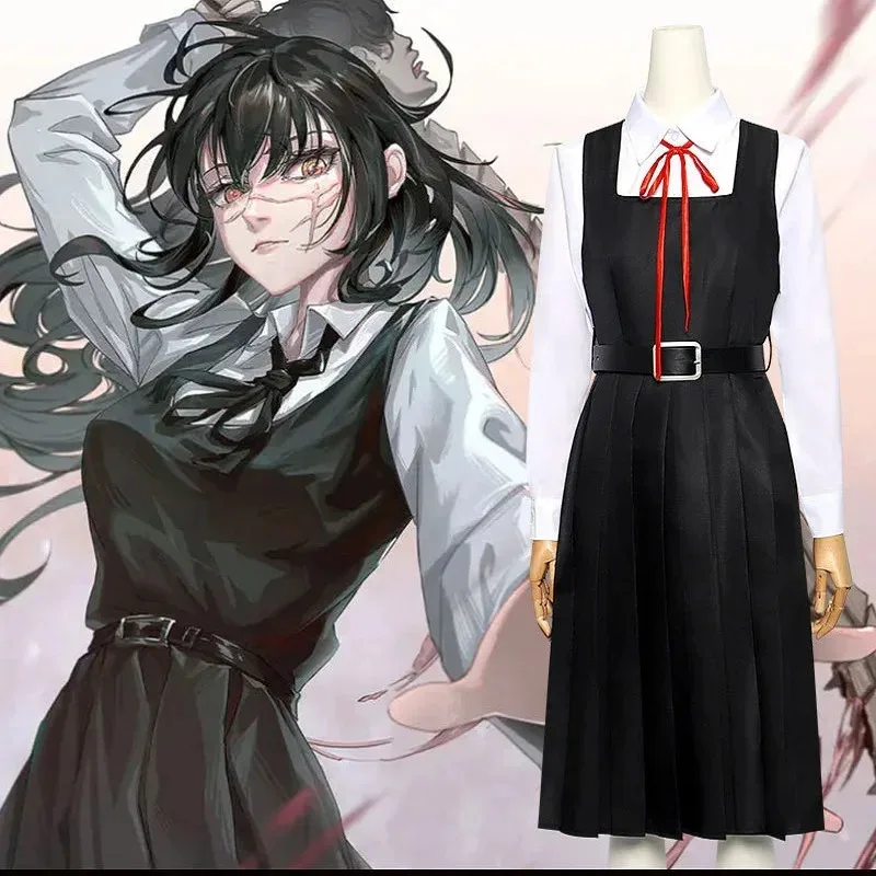 Аниме Война Дьявол Бензопила Человек Митака Аса Косплей Костюм Девушка Школьная Форма Платье Аксессуары Костюм Костюмы на Хэллоуин для Wo khj