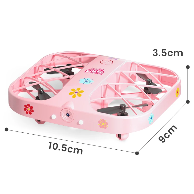 H107 Pink Mini Drone 8K High-definition Aerial Photography Remote Control Plane Drone Small Quadcopters Toy for Boys Girls Gift