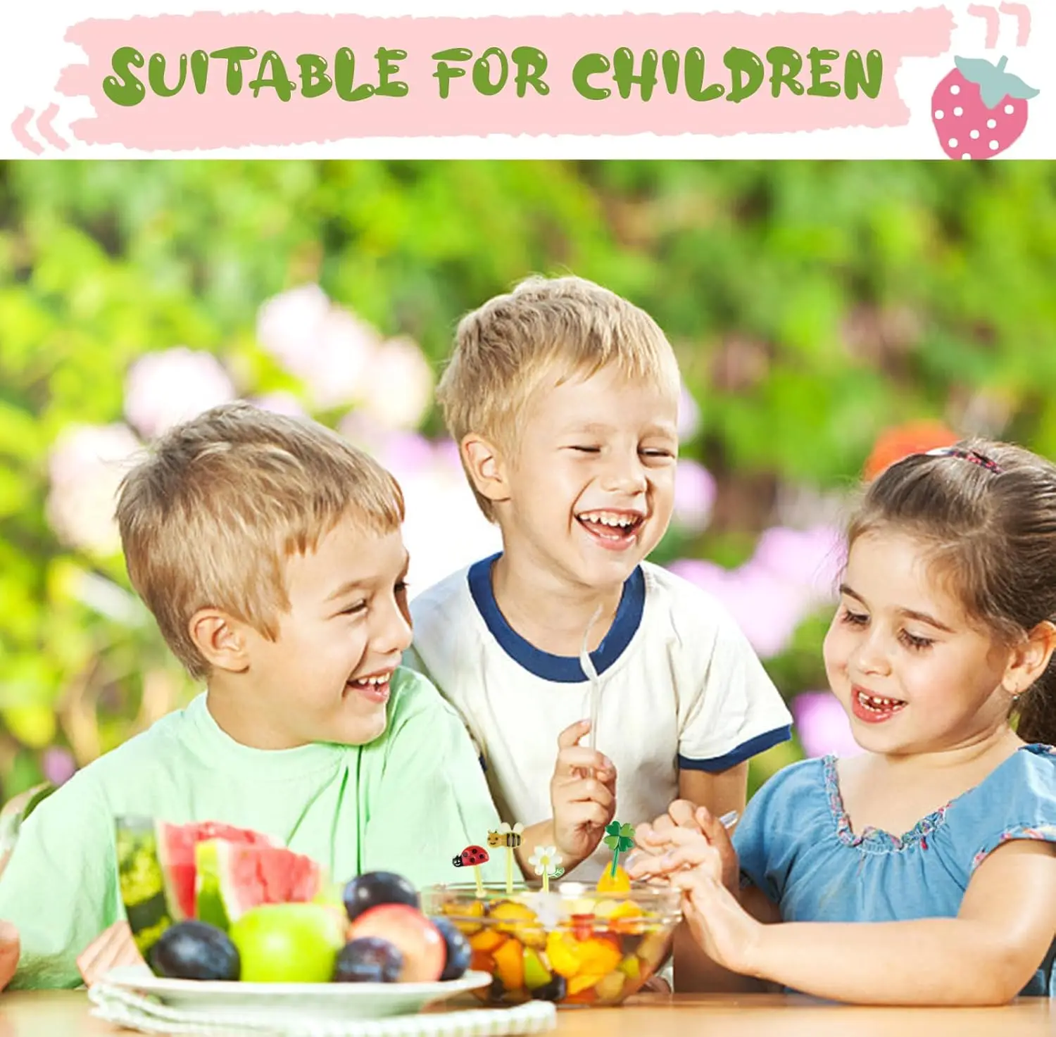 Mini-Obstgabeln, Zahnstocher-Set für Jungen, Kinder, Kinder, Tierfutter-Picks aus Kunststoff für Bento, Lunchbox, Dekorationszubehör – Detail 1