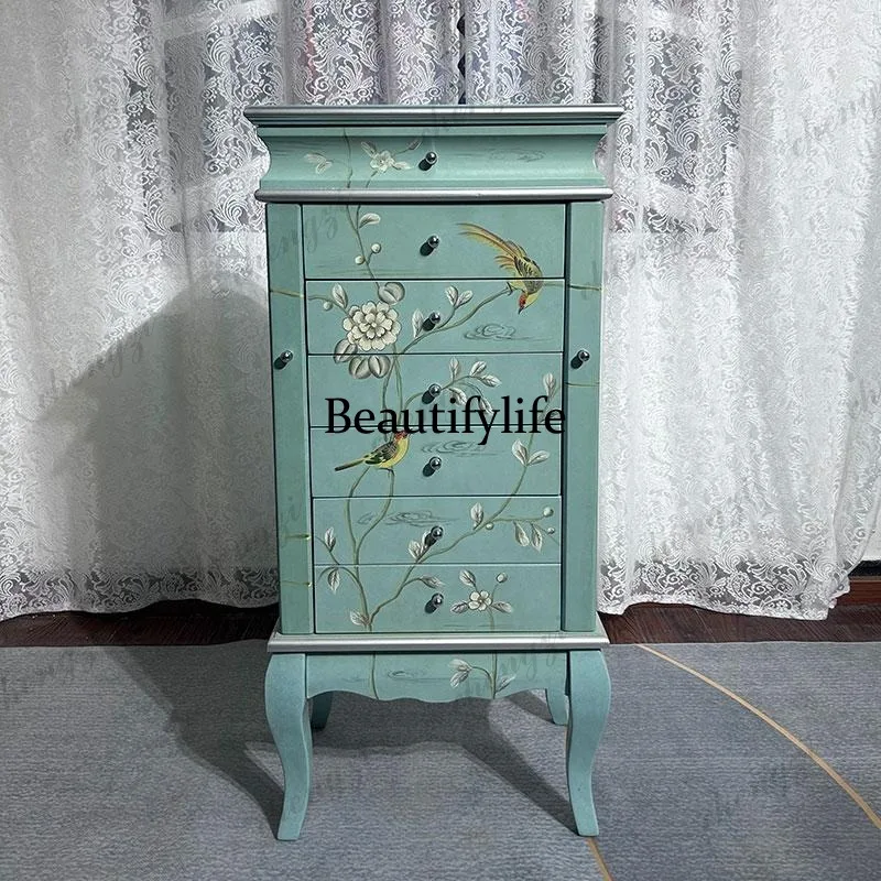 American decoration, jewelry cabinet, new Chinese bedroom jewelry storage, painted multi-chest chest drawer storage corner