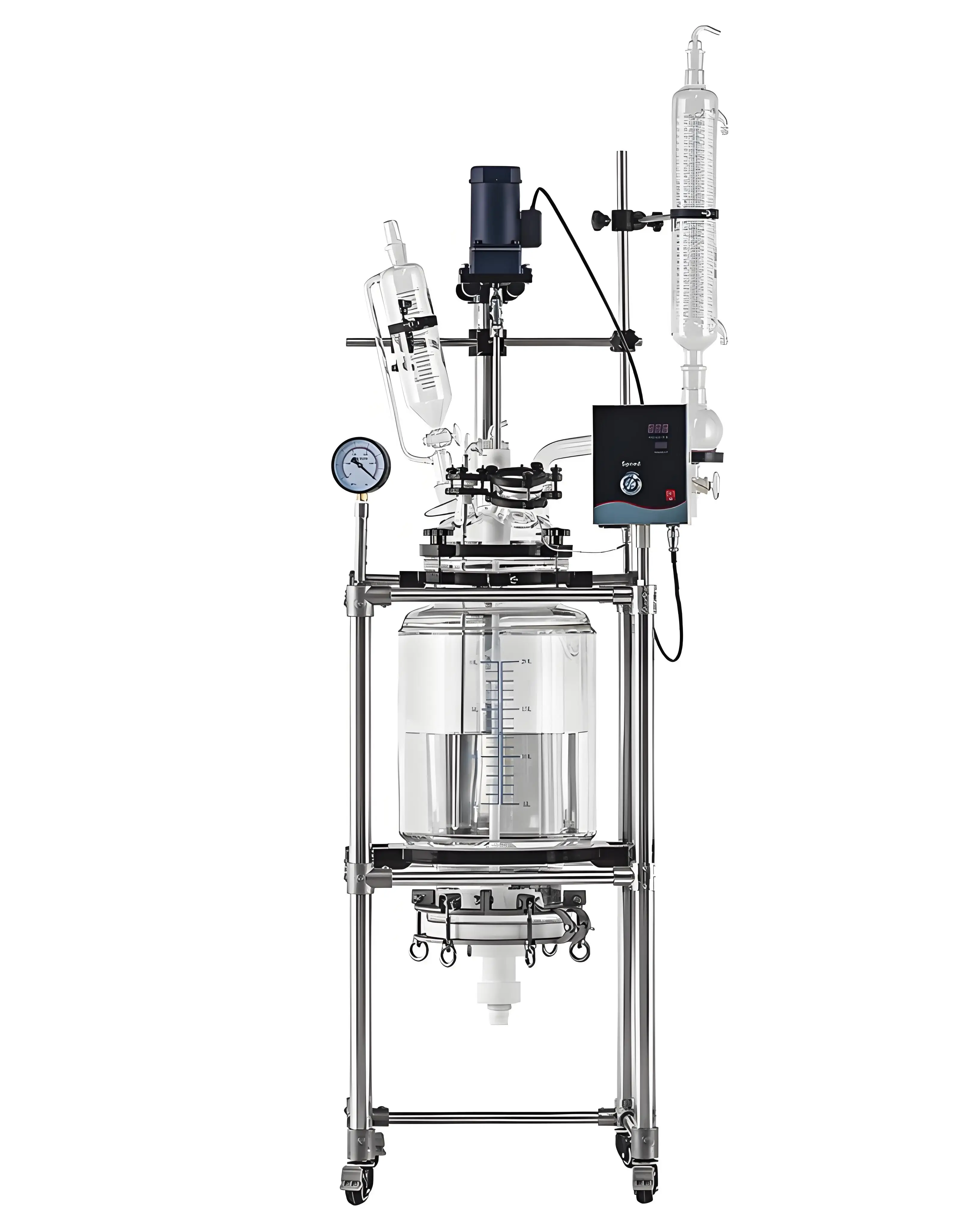 

Customized Jacketed Glass Reactor High Pressure Chemical Reactor 5L 10L 20L 30L 50L 100L Double Layer Glass Reactor