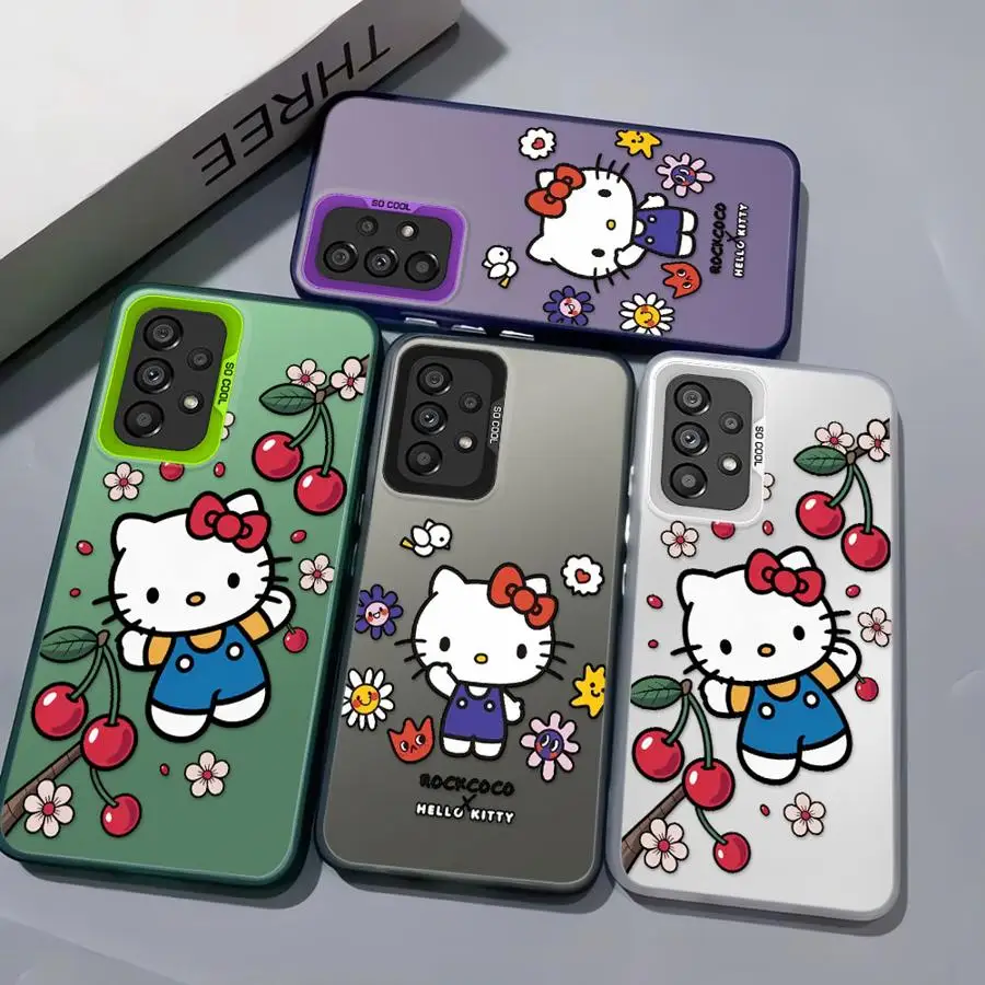 حافظة لهاتف سامسونج جالاكسي A14 A22 A25 A32 A23 A16 A34 A15 A12 A24 A13 مرحبا كيتي مضحك الموضة