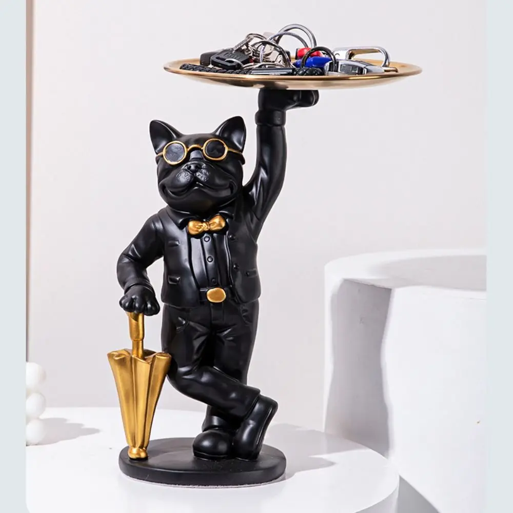 

Desktop Ornament Resin Key Storage Tray Dog Shaped Creative Storage Rack Exquisite Cute Storage Display Plate Snack