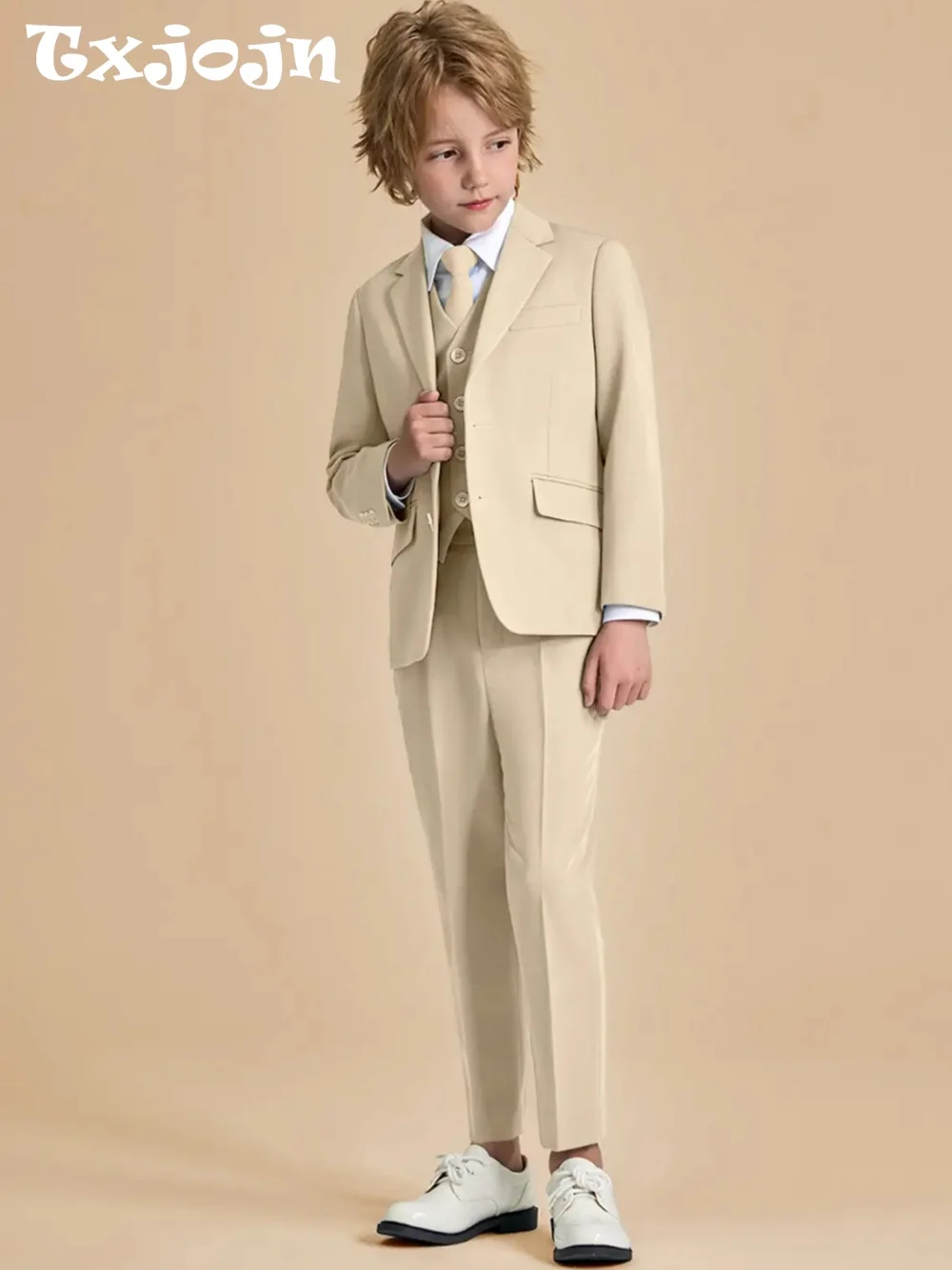 Hot Sale Kids Suit Set 3 Pieces Wedding Ring Bearer Outfit Autumn Comfortable Long Sleeved Suits Elegant Formal Party Tuxedo