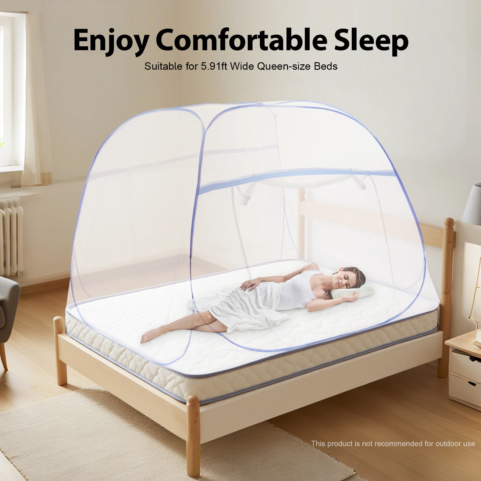 

360 ° Складная москитная сетка, москитная сетка для спальни/на открытом воздухе, кемпинга, путешествий, 200 х 180 х 145 см