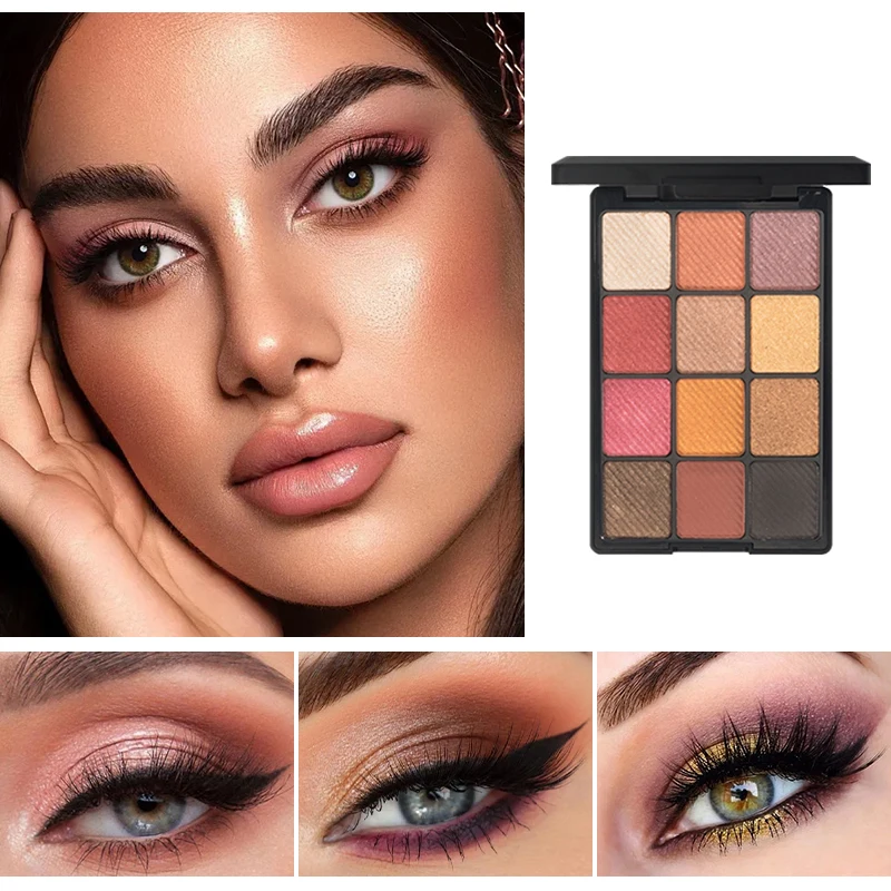 12 色のアイシャドウパレット女性のメイクアップ顔料マルチカラー防水アイシャドウマットグリッターパウダーパレットアイ化粧品