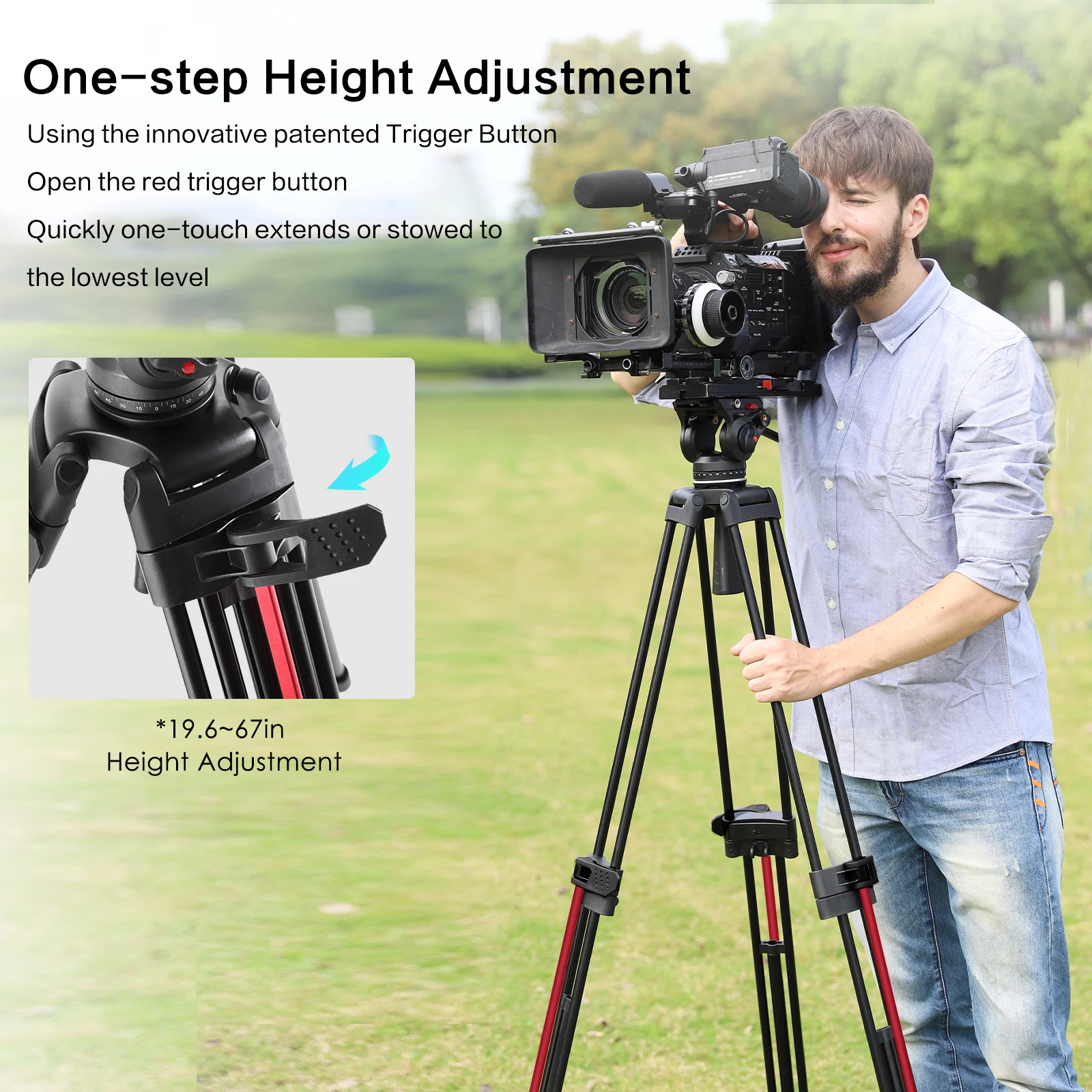 miliboo video tripod professional camera stand with ground spreader for dslr camcorder wedding photography travel quick shipping