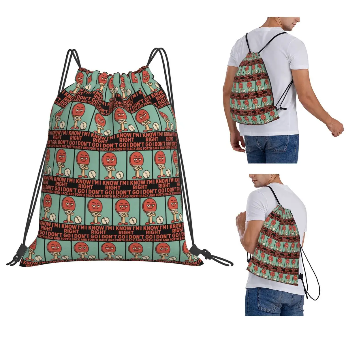 I Don't Go Back And Forth I Know I'm Right Backpacks Casual Drawstring Bags Sports Bag Book Bags for Man Woman School