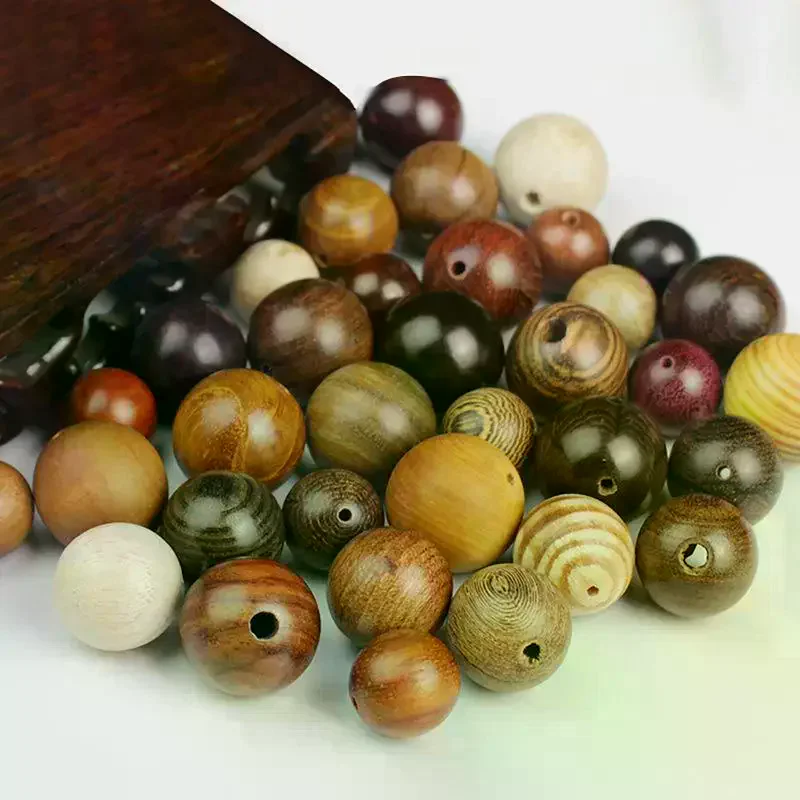 Vintage Natural Wooden Round Beads Scattered Spacer Wood Beads For Jewelry Making Bracelets Craft DIY Accessories 10/20PCS