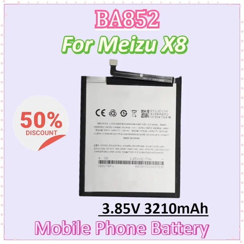 

Аккумулятор BA852 3,85 В 3210 мАч для мобильного телефона Meizu X8, высококачественные сменные аккумуляторы
