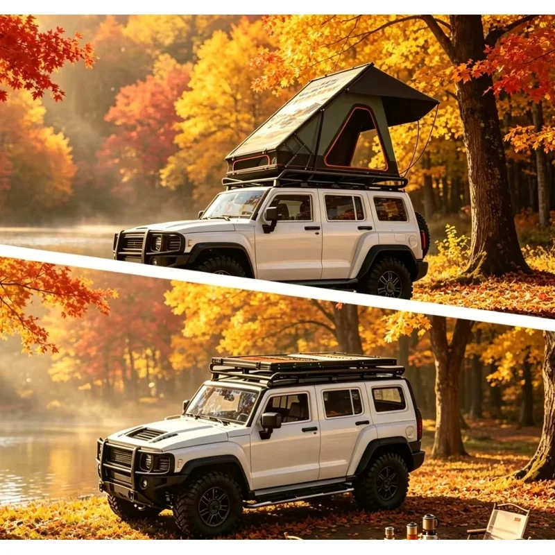 New Style 8cm Ultra Thin Printed Aluminum Hard Shell Rooftop Tent Waterproof