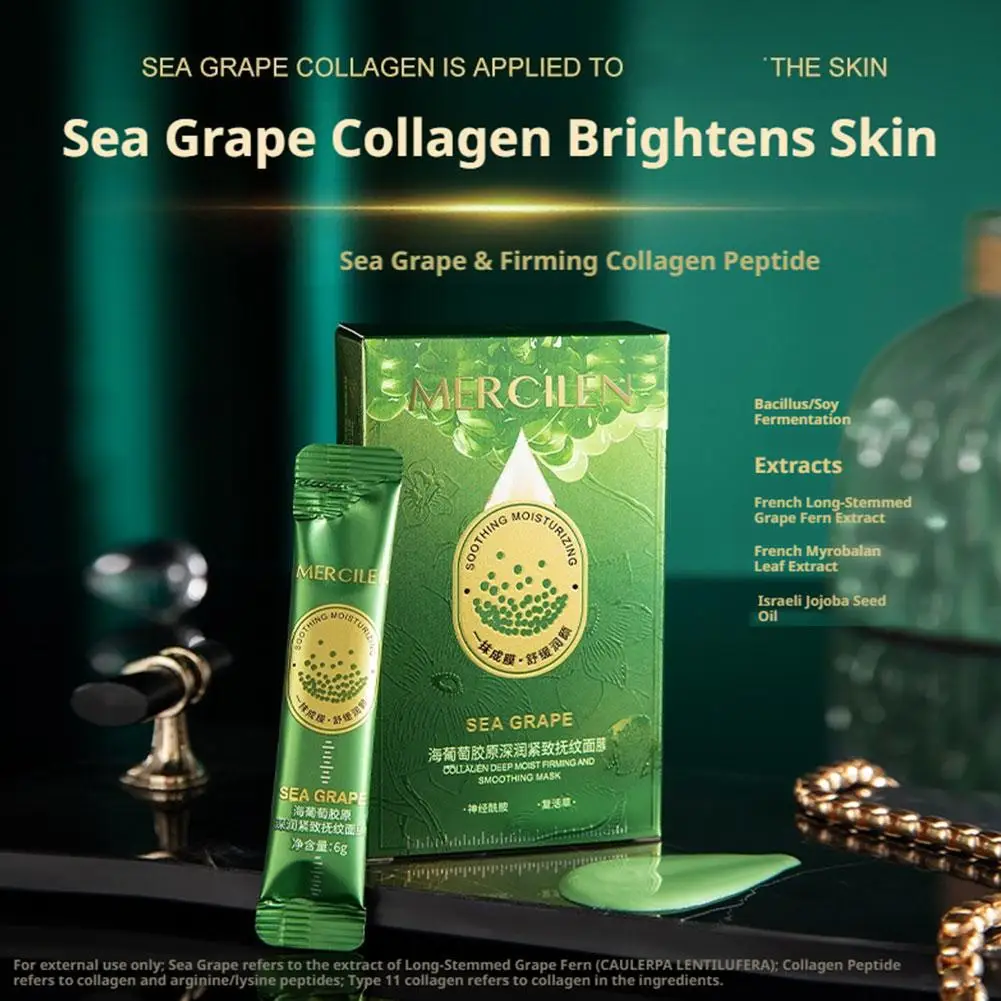 Sea Grape Exfoliating Mask Single-Use Disposable Peel-Off & Apply Mask Collagen Anti-Wrinkle Moisturizing Anti-Aging Soothing F