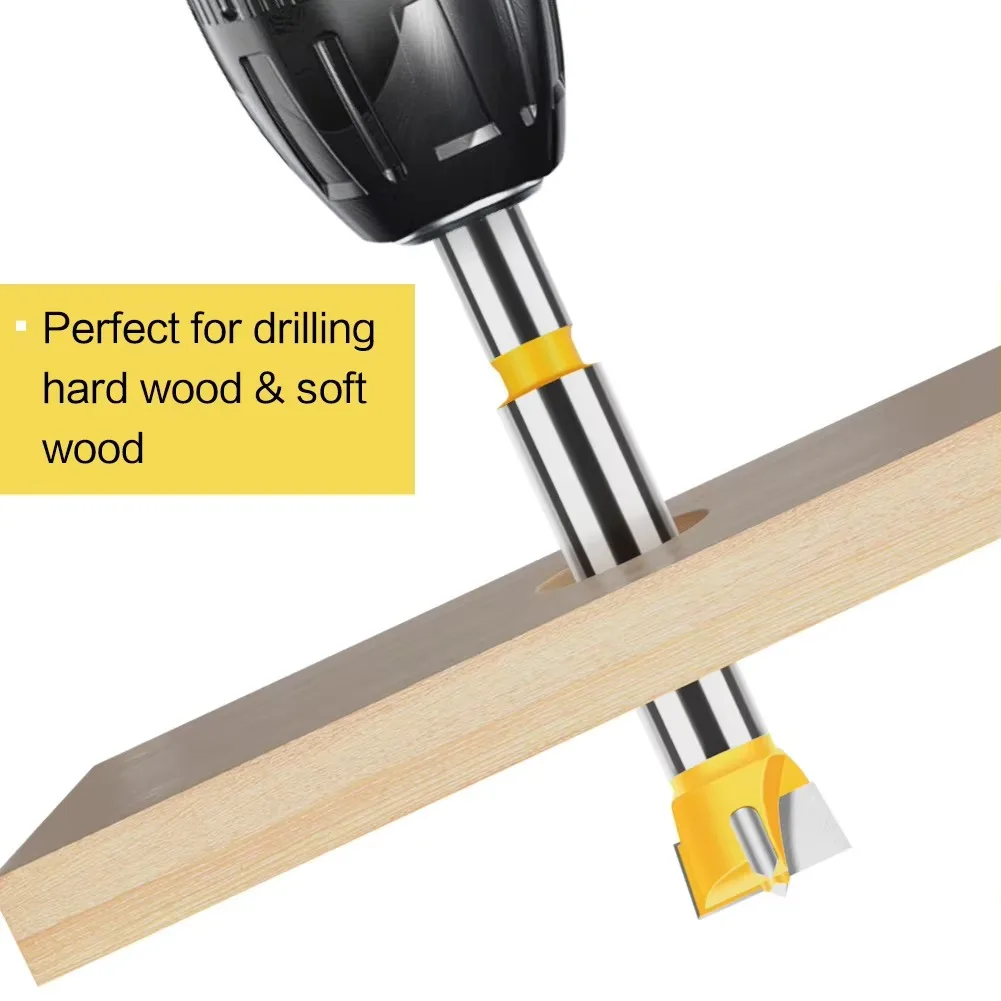 1PC 15mm-20mm Forstner Tips Woodworking Tools Hole Saw Cutter Hinge Boring Drill Bits Round Shank Carbide Cutte