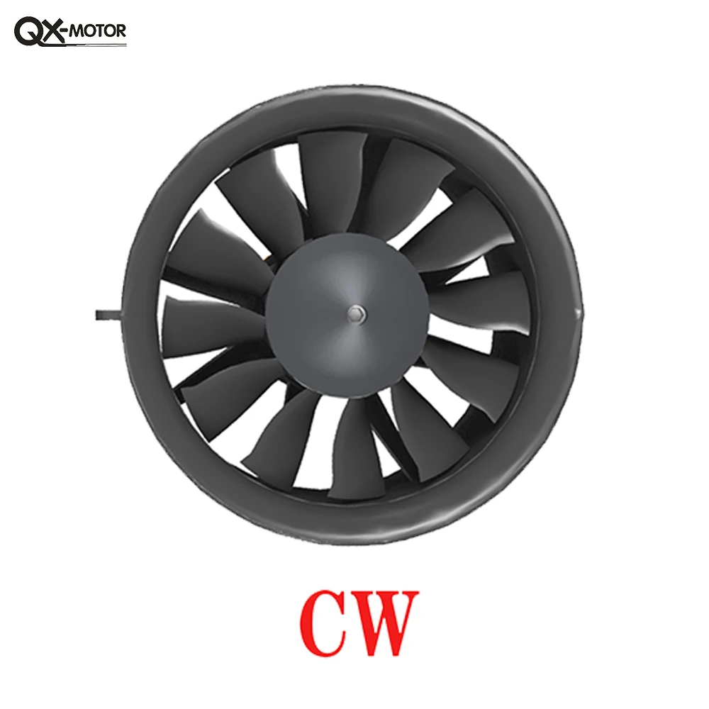 QX-MOTOR 80mm EDF with Metal Brushless Motor 1000kv 2000kv CW CCW 12 Blades Ducted Fan for FMS / FREEWING RC Airplane image 3
