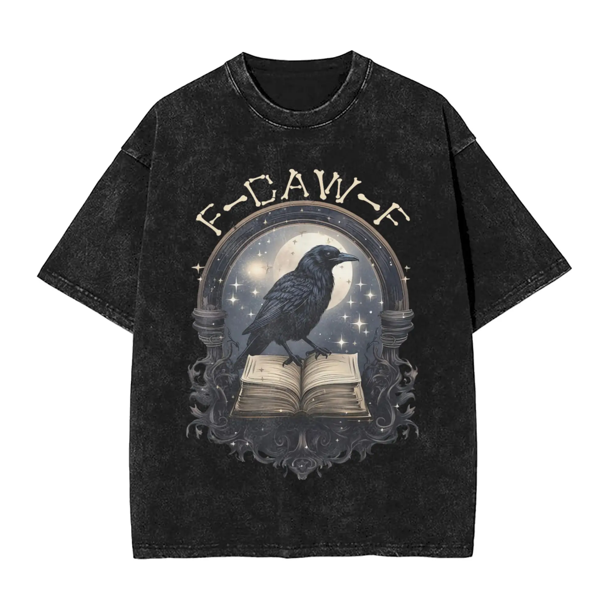 

Забавные мужские футболки F-Caw-F Raven Bird с надписью, забавные футболки с короткими рукавами и круглым вырезом, одежда из чистого хлопка с графическим рисунком