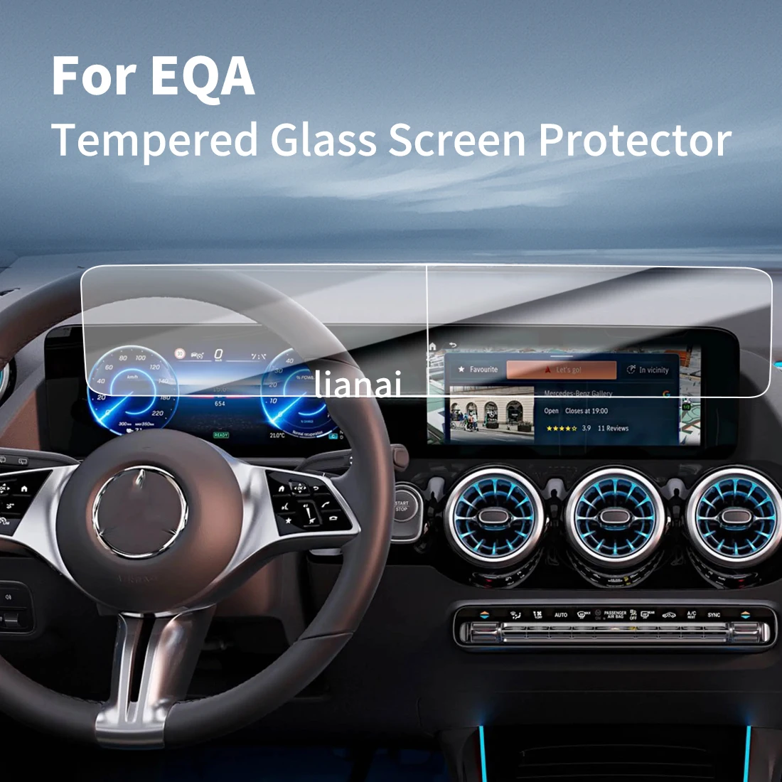 

Защитная пленка для экрана Carplay, защитная пленка из закаленного стекла, навигатор, авто наклейки для автомобиля, аксессуары для 23 Benz EQA