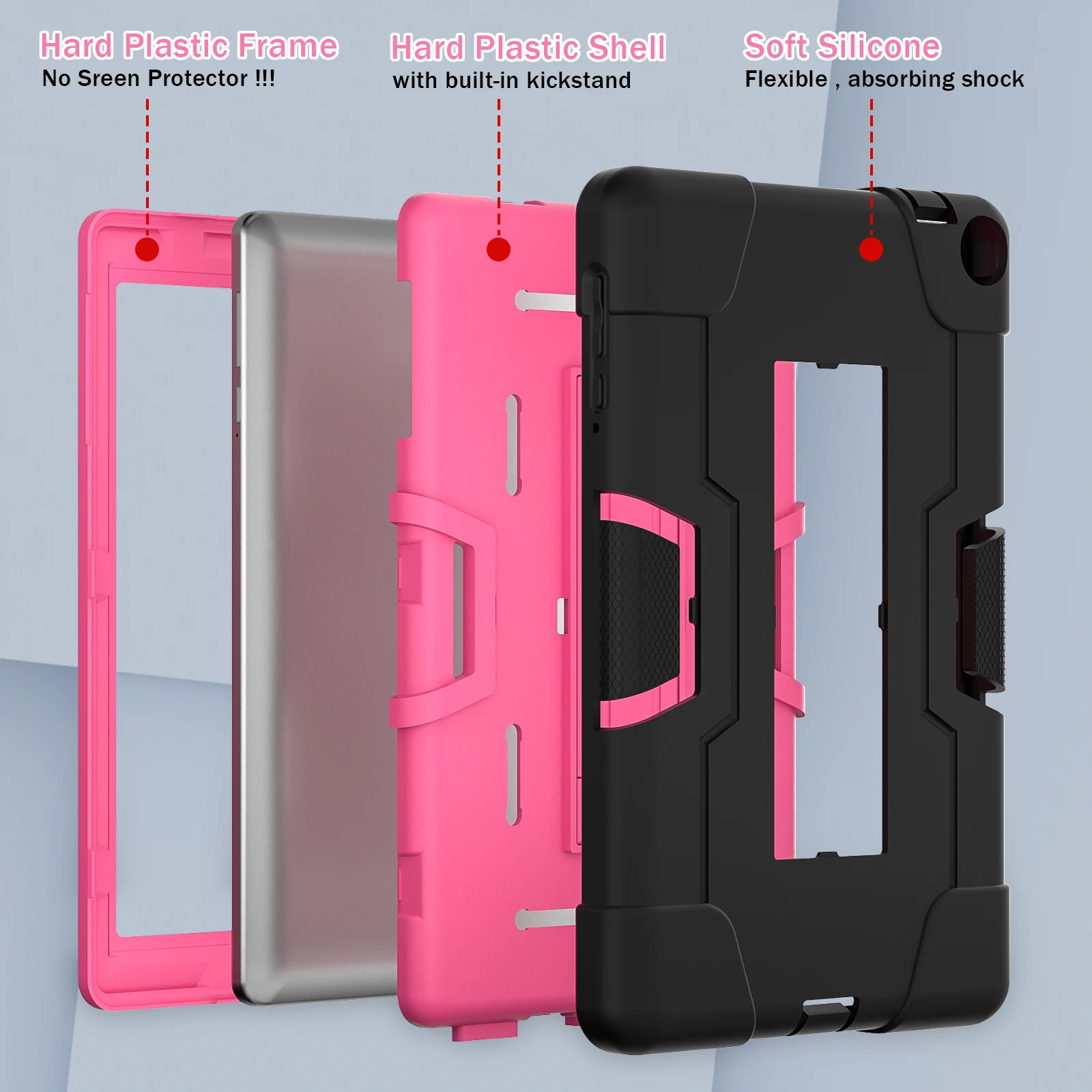 Armor Case For Walmart Onn 8 inch 2022 Gen3 100071483 Shockproof Built-in Kickstand Cover Capa 3-Layer Protection Funda Capa