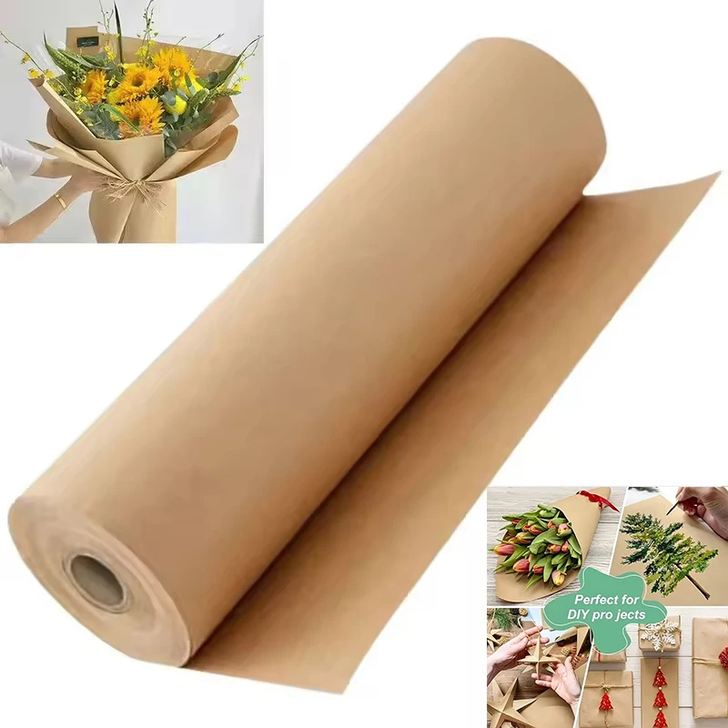 Rollo de Papel Kraft Marrón de 5/10 Metros para Envolver Regalos, Manualidades, Pintura, Arte, Fiestas, Navidad y Embalaje de Regalos