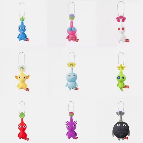 Hot  Mini Plush Pikmin Doll Keychain Soft Stuffed Bag Charm Pendant Decoration Red Yellow Blue Multicolored Toys Hanging Gift