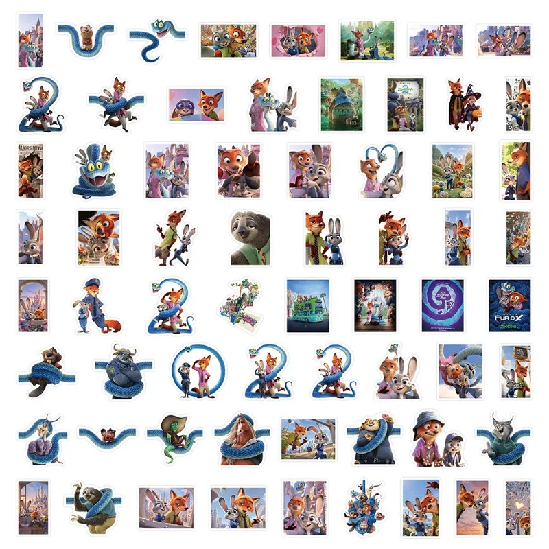 60PCS Cartoon Personality Zootopia2 Creative Graffiti Decorative Stickers