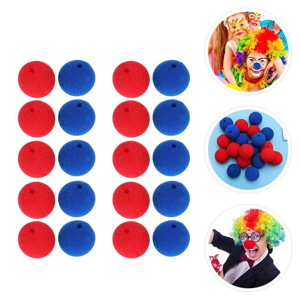 

20 Pcs Mini Sponge Clown Nose Decor Cosplay Foam Game Decorative