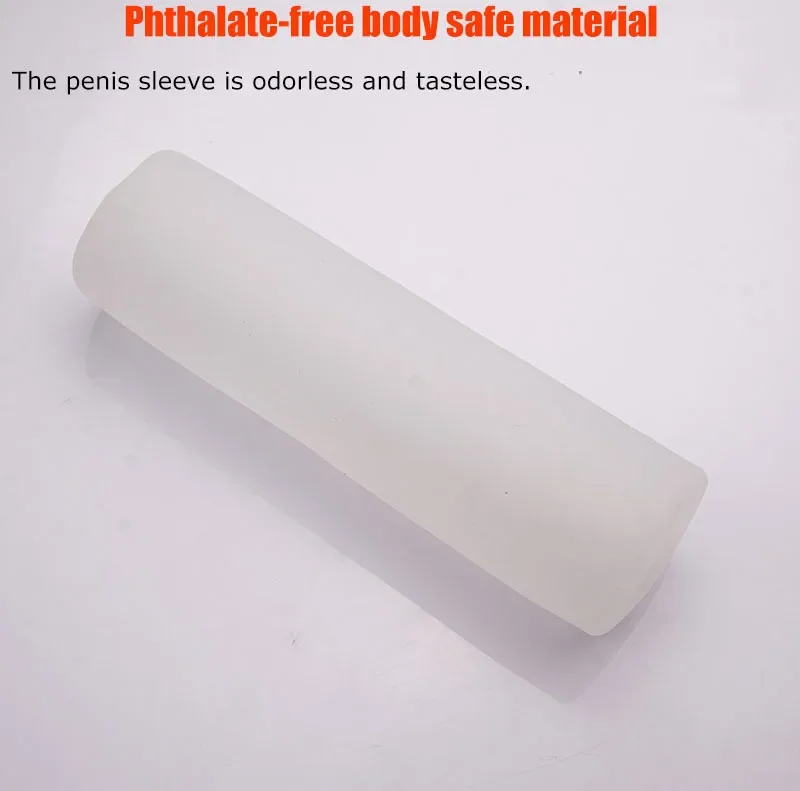 Silicone Stroker Tube Penis Extender Accessories Penis Pump Male Masturbator Ribbed Sleeve Massager Cock Stretching Enlargement