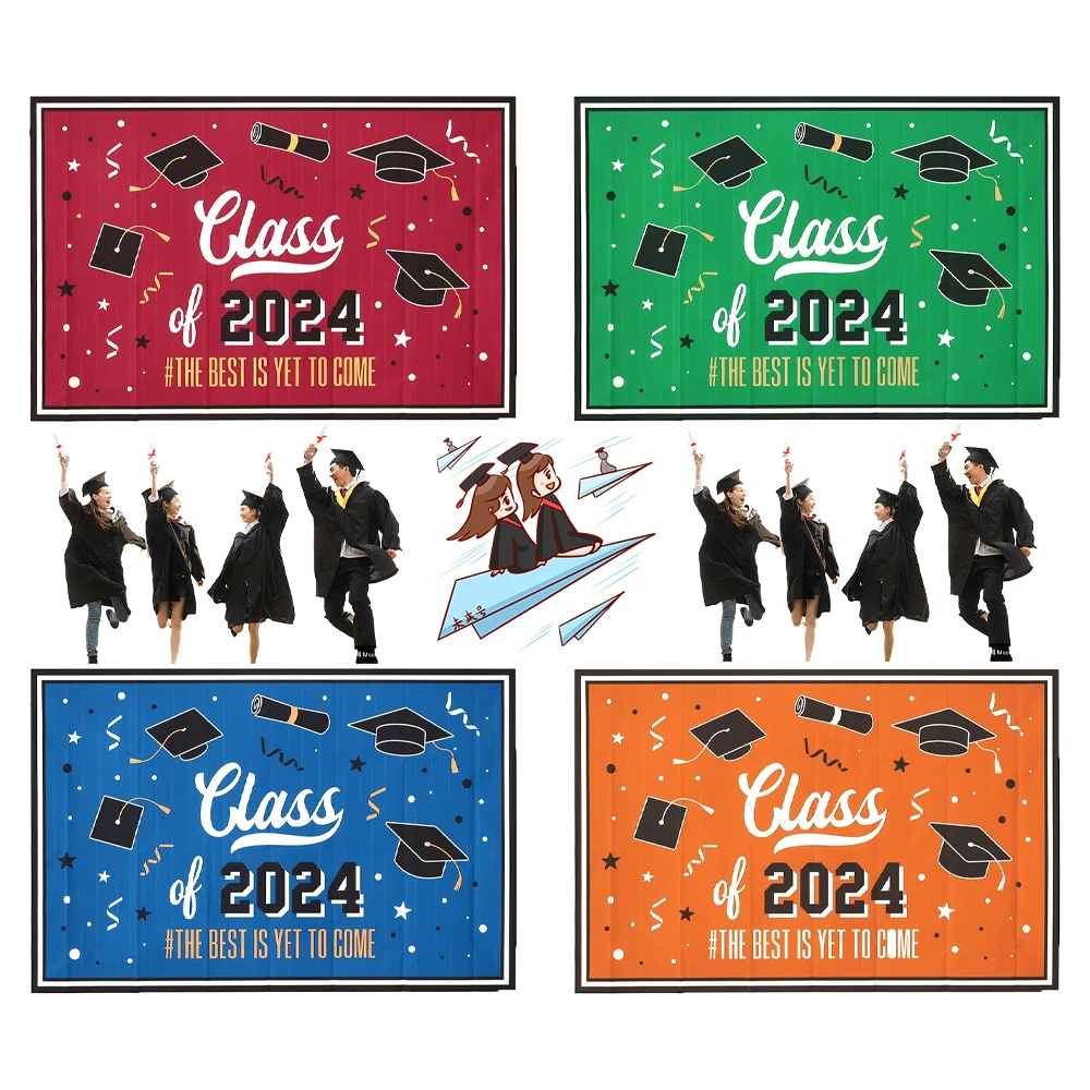 Graduação Celebration Backdrop, Parabéns Grad Banner, Graduate Photo Background, Decoração do partido, Classe de 2024, 100x150cm, 1PC