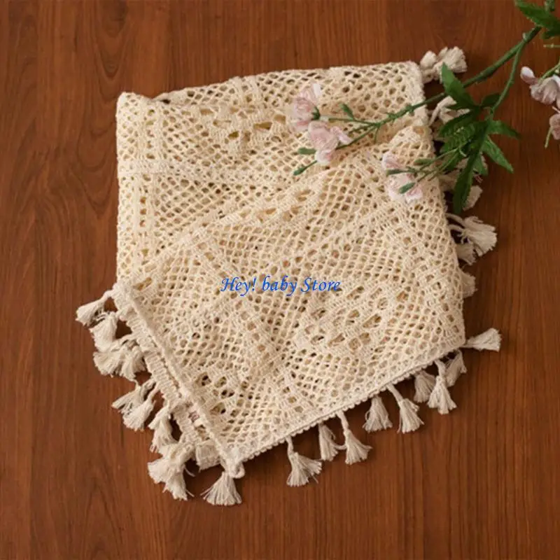 Q1FE Newborn Baby Propsice Props بطانيات شرابة خمر لزخرفة صور حشو سلة مجوفة