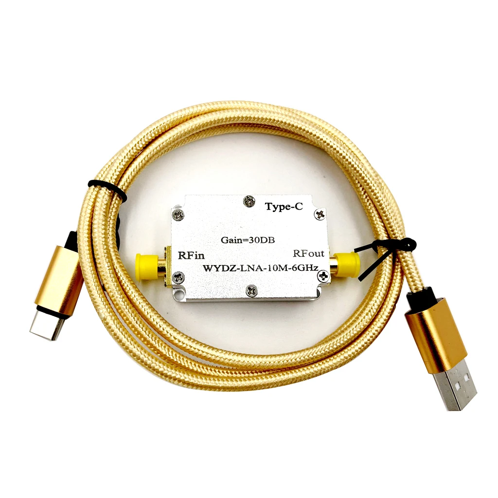 LAN 10Mhz-6GHz High Flat Gain 10DB 30DB 20DB 40DB amplificatore di segnale RF per HAM SDR FM Radio Software TYP-C Power