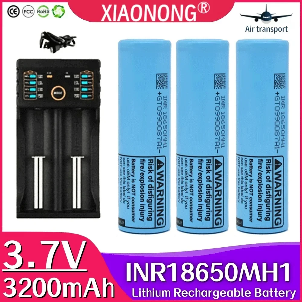 

18650 3.7V 3200mAh 10A discharge battery INR18650-MH1 18650 rechargeable lithium battery With Charger