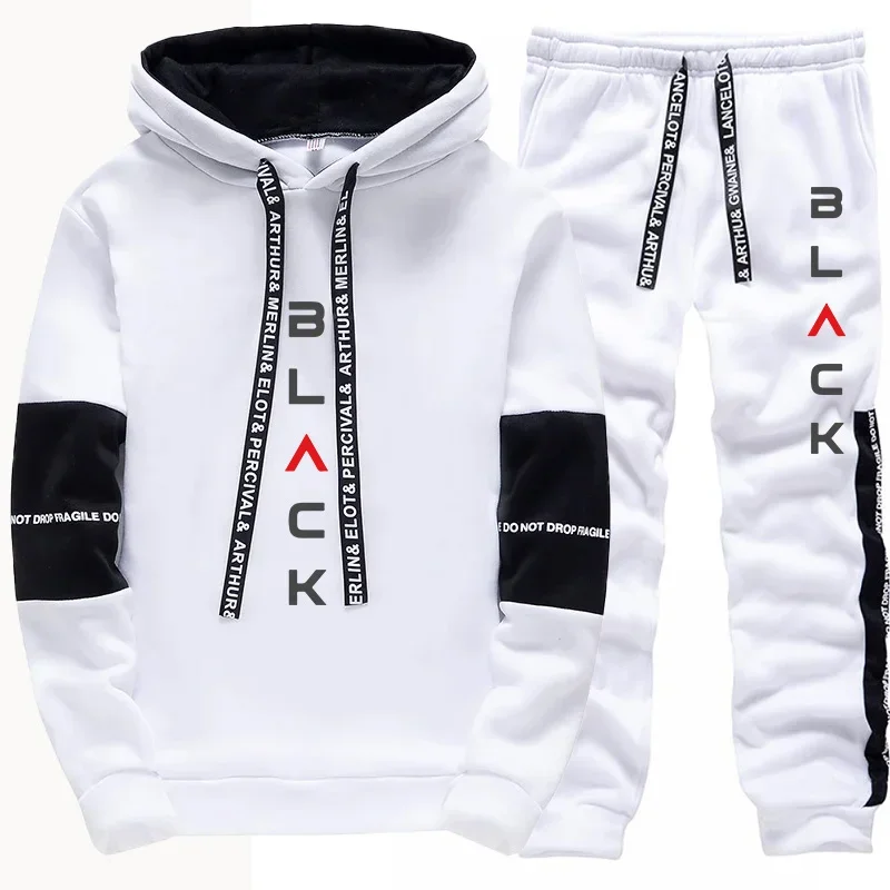 

2026 New Mens Tracksuit Print Casual Sweatshirts Daily Sports Jogging Mens Clothing Single Piece Hoodie Pants Fashion Sportswear