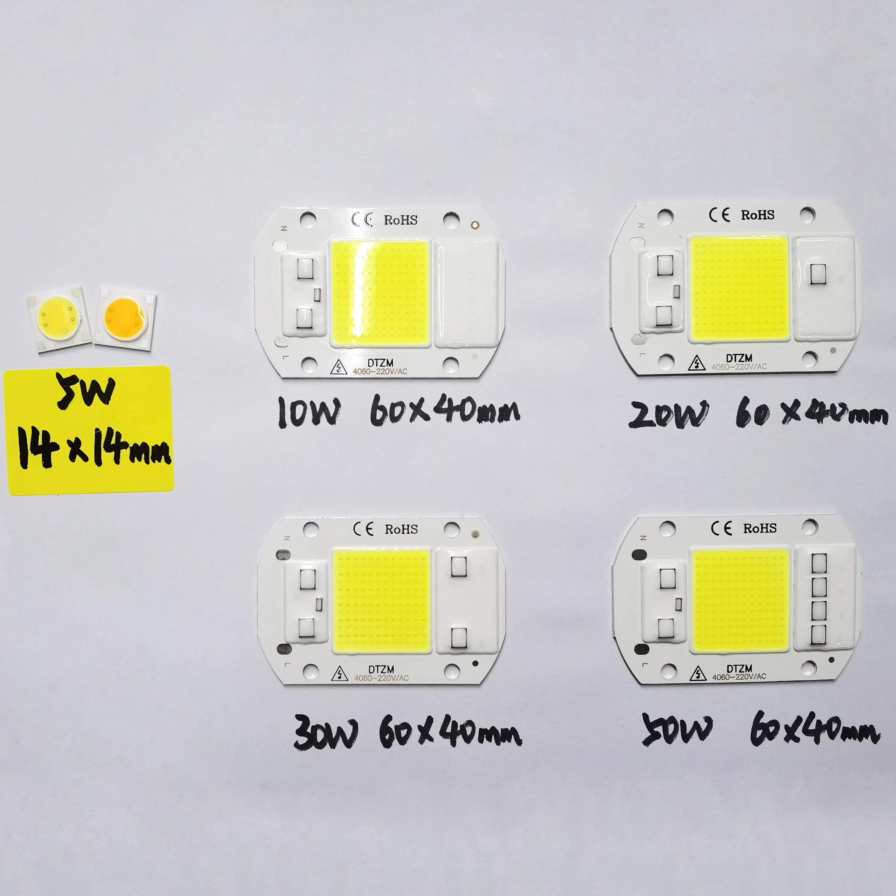 LEDCOB 5W Chip 50w led bulb High Power led 220v 10W 20W 30W light bulbs Lamp 220V LED matrix For Outdoor Indoor FloodLight White