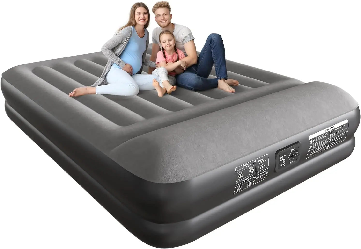 

Queen Air Mattress with Built-in Pump, Inflatable Bed with Pillow, Waterproof & Easy Clean, 660lbs Capacity for Home Camping