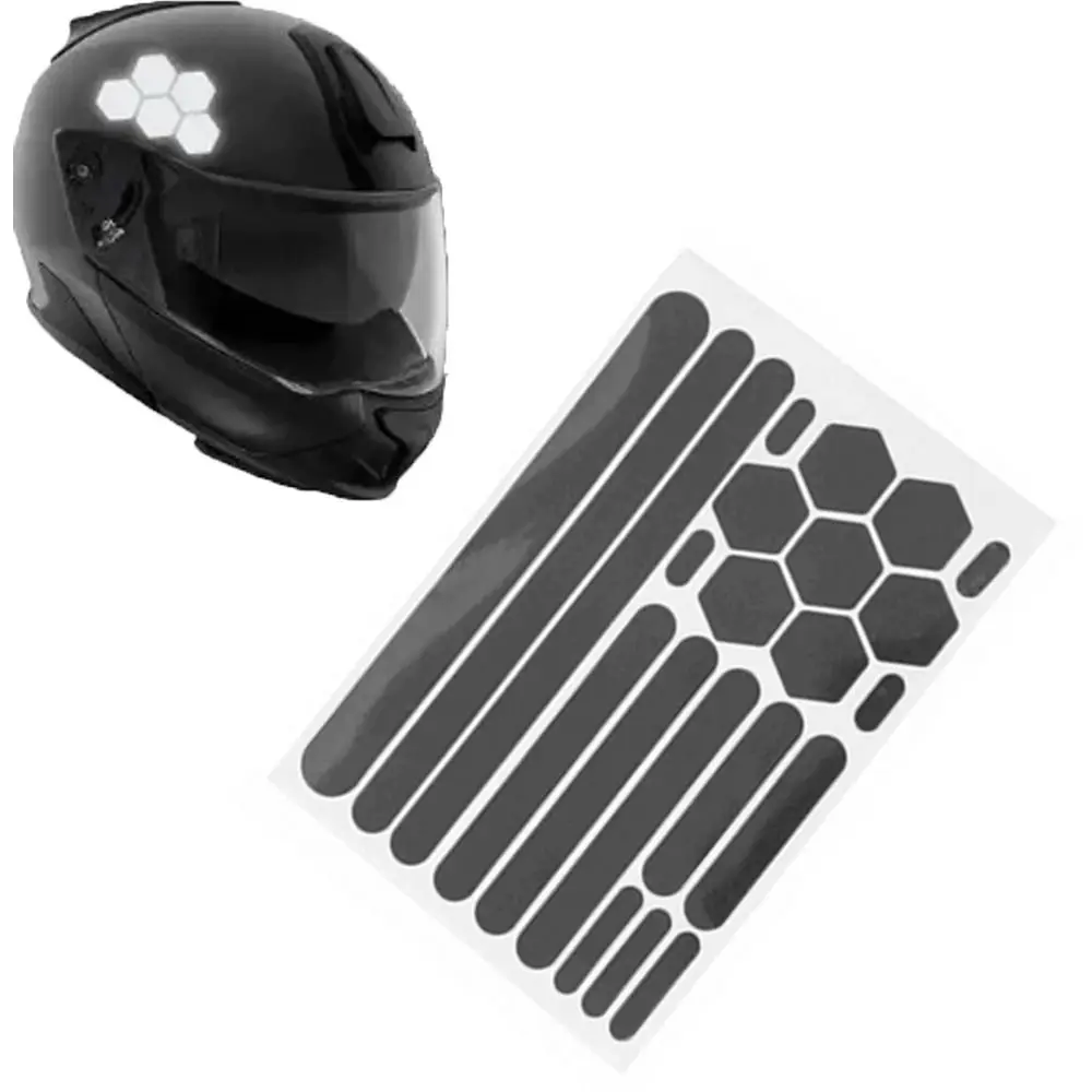 

10Sheet Waterproof Bike Reflective Sticker High Visibility Soft Bendable Bike Reflective Decals Strong Adhesion Black