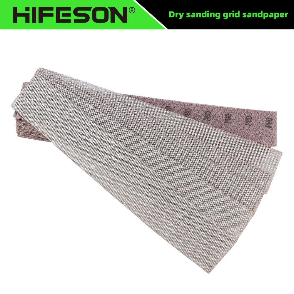 New HIFESON 70x420mm Mesh Sandpaper Vacuuming Hook Loop Sanding Disc-Abrasive 400x70mm Sanding Block Sandpapers