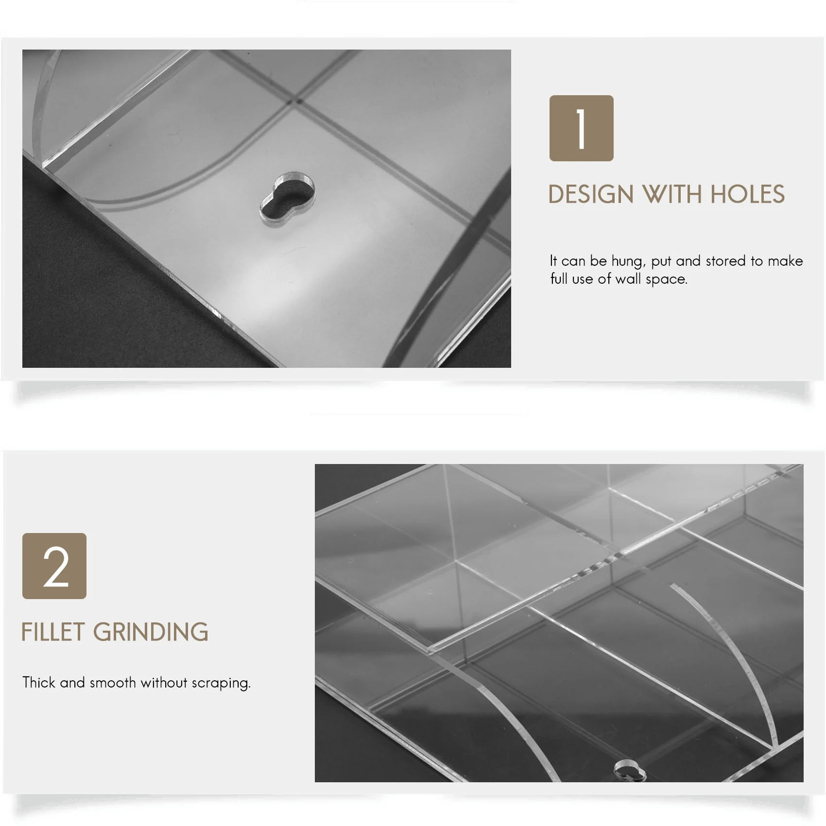 Customer Favorite Clear Acrylic Remote Control Holder Wall Mount Media Organizer Storage Box (Three Compartments)