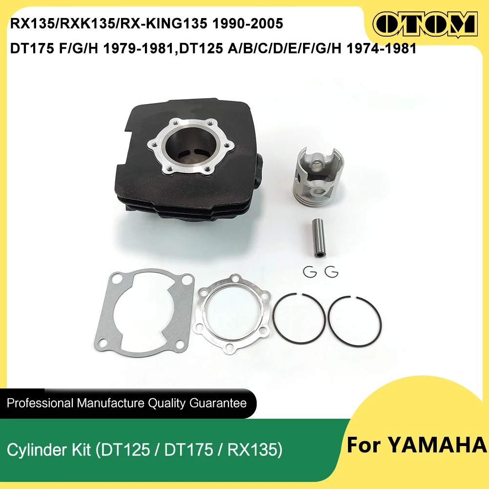 OTOM 1974-2005 Motorcycle Cylinder Block Pision Pin Ring Gasket Kit For YAMAHA DT125 DT175 RX135 RXK135 RX-KING135 Accessories