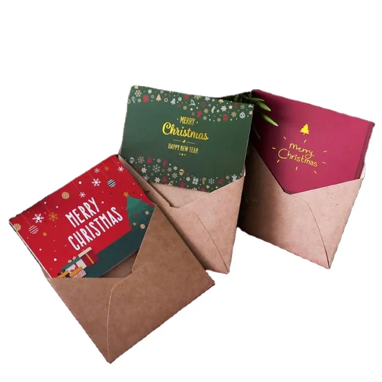 

Custom wholesale Paper card greeting cards Christmas cards with envelope