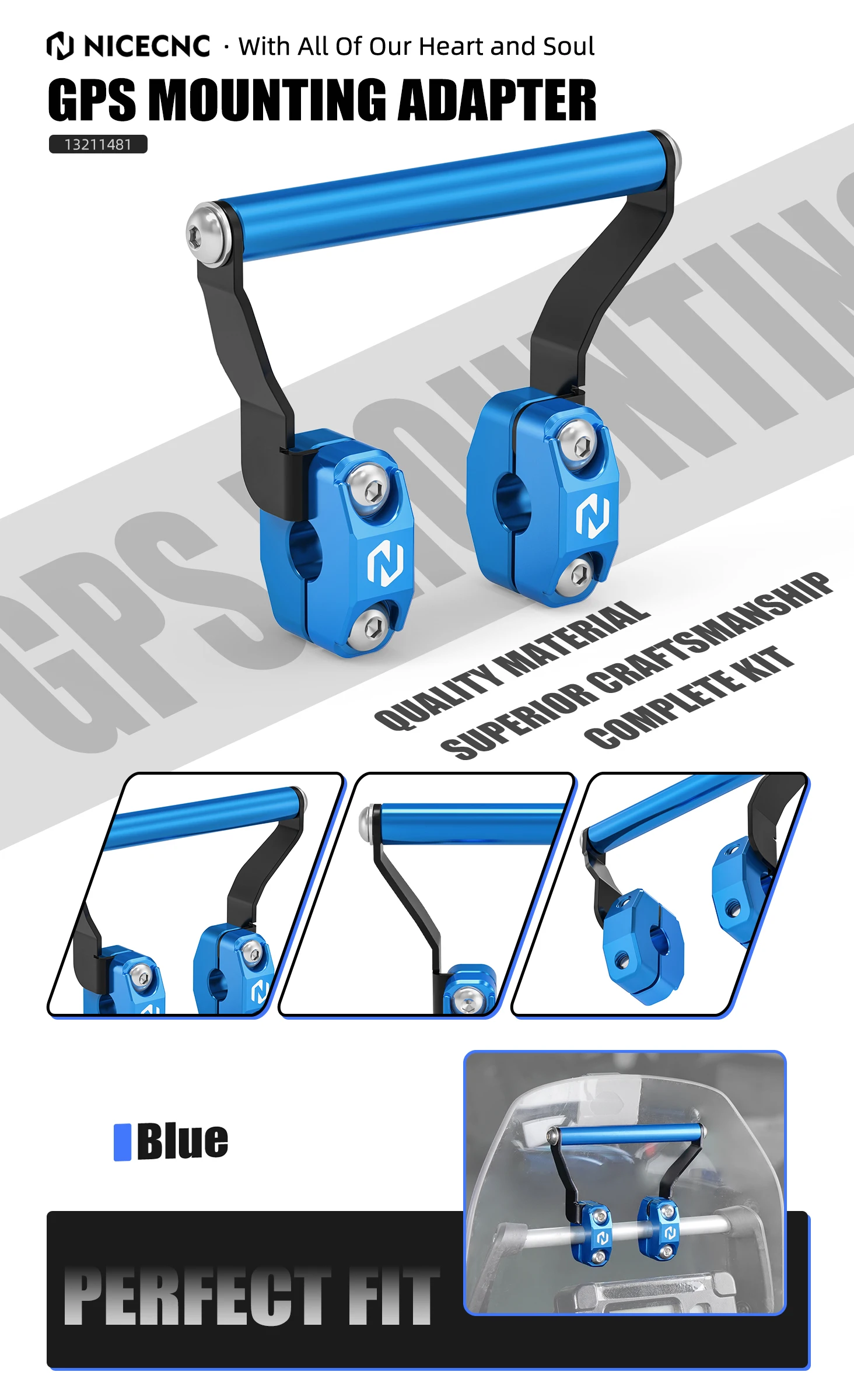 (EU-Lager) Für Yamaha Tenere 700 XTZ700 2019-2024 Navigationshalterung GPS-Halterung Garmin QuadLock Halterungen Rally Edition 2020-2024 – Detail 8