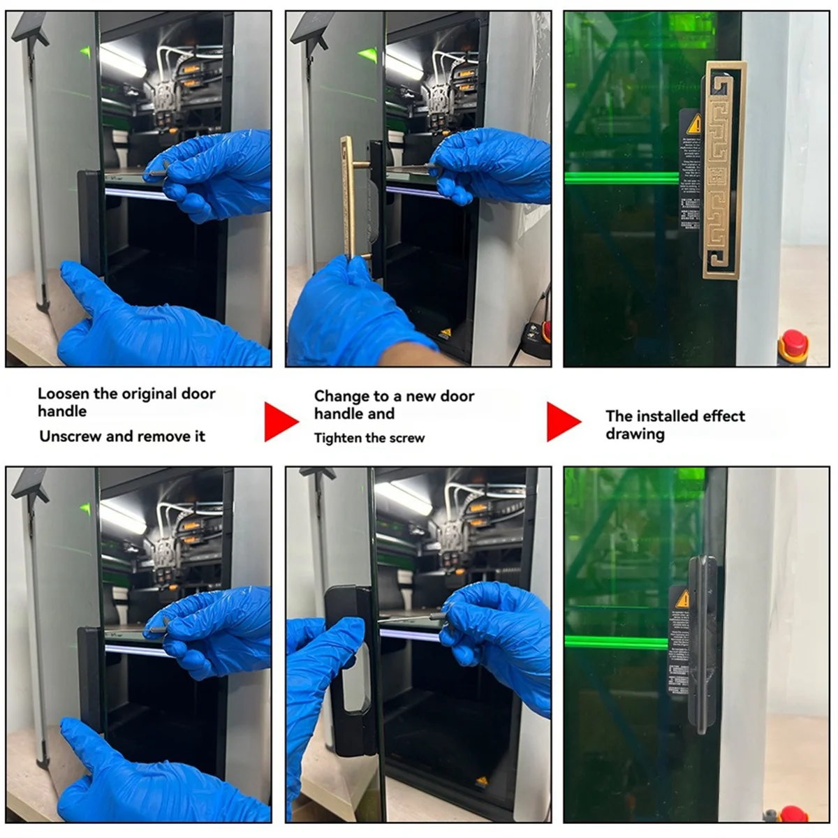 AA98 For H2D 3D Printer Accessories Machine Door Handle Switch Handle Upgrade Metal Version Switch Door Handle