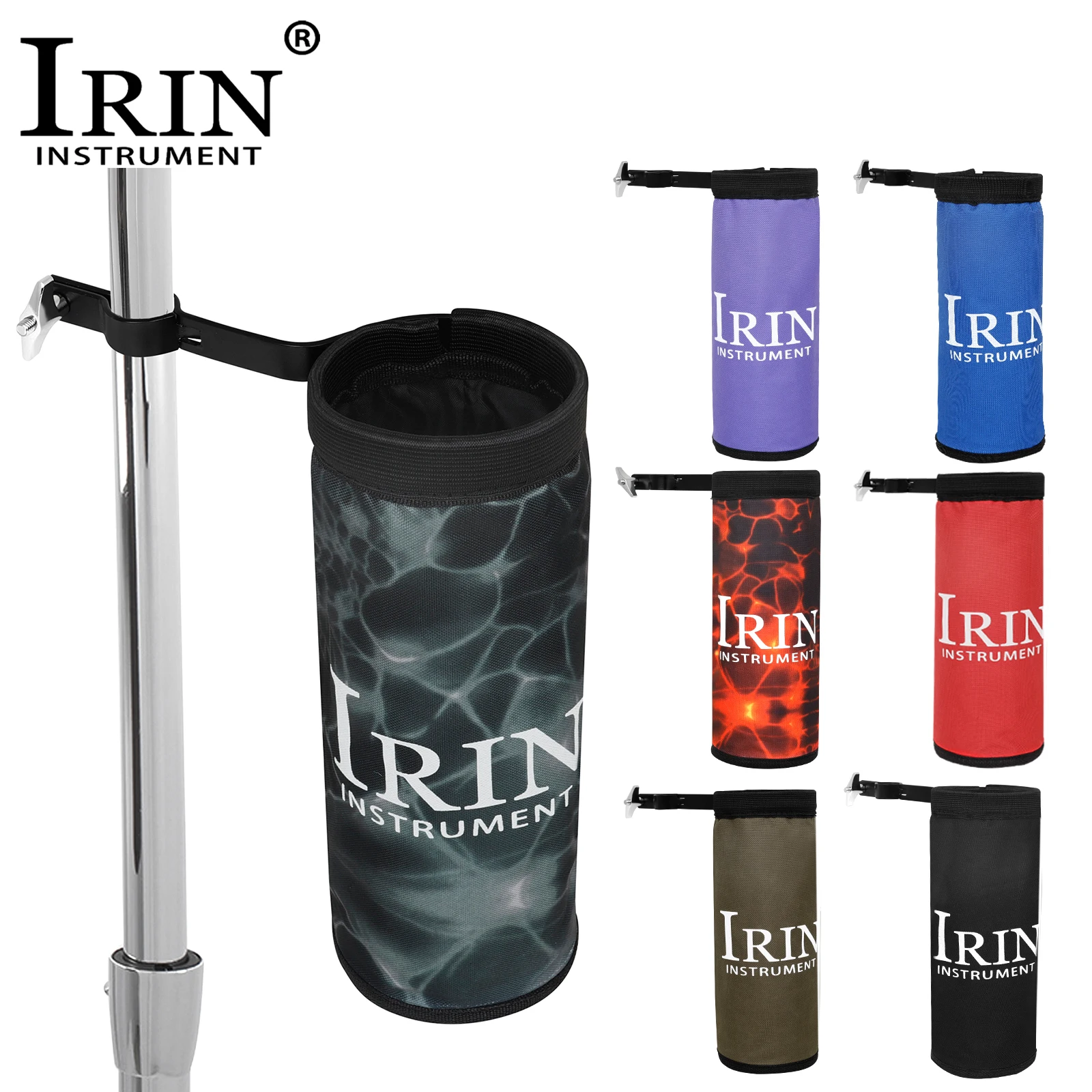 

IRIN Drumstick Bag Cylindrical Drumstick Storage Holder Tube Bag with Steel Support Frame Percussion Drum Instrument Accessories